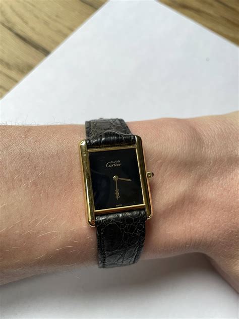 must de cartier tank vermeil|cartier tank must black.